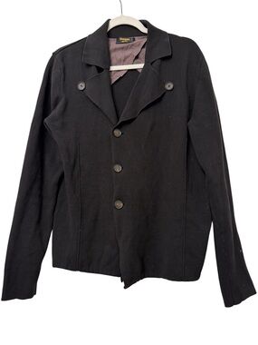 Diesel Vintage Black Gold Label Multi Button Knit Black Blazer Jacket
